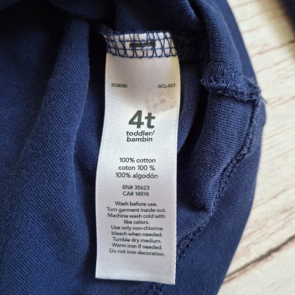 Carter's 4T "Big Sister" Long Sleeve Tee Blue With Pink Lettering - Picture 4 of 5